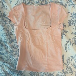GARAGE Portia pink square neck cropped tee XS